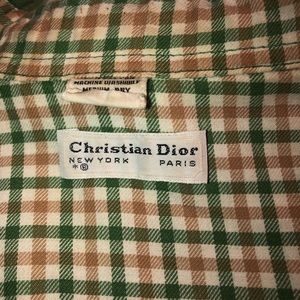 A corduroy green VINTAGE Christian Dior button up